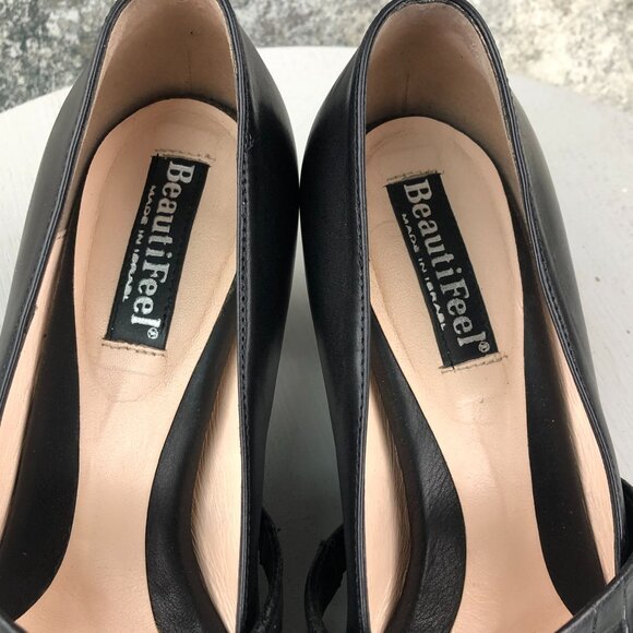 Beautifeel EU 39 (US 8-8.5) Tessa Black Leather Mary Jane High Heels $358 - Picture 9 of 15
